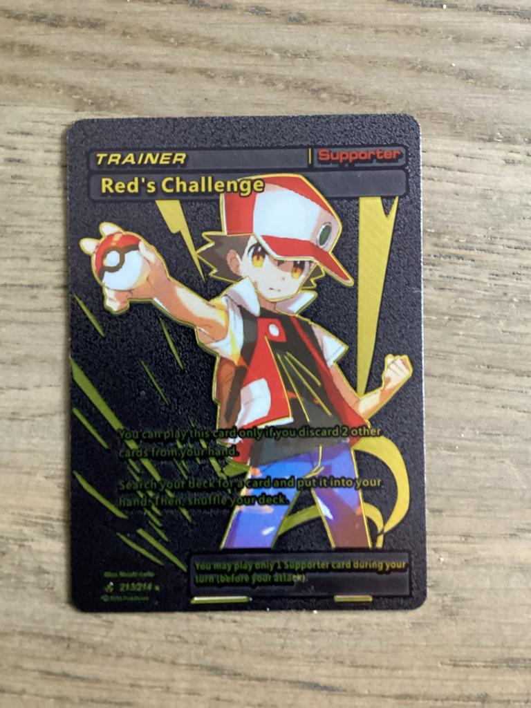 Pokémon Red's Challenge Trainer Supporter Kaart, Ophalen of Verzenden, Gebruikt, Losse kaart, Foil
