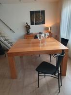 Massief licht eiken eetkamertafel 150x150x80, Huis en Inrichting, Tafels | Eettafels, Ophalen, Gebruikt, Vijf personen of meer