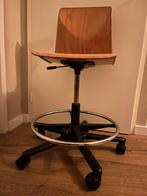 Vintage houten bureaustoel op wielen!, Huis en Inrichting, Bureaustoelen, Ophalen, Zo goed als nieuw, Bruin