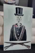 Glas schilderij skelet, Huis en Inrichting, Woonaccessoires | Schilderijen, Tekeningen en Foto's, Ophalen, Zo goed als nieuw, Schilderij