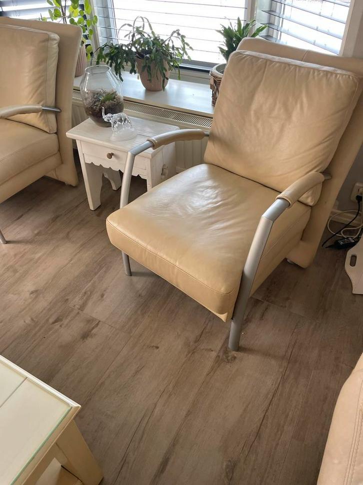 Comfortabele Leren Fauteuil, Huis en Inrichting, Fauteuils, Gebruikt, Leer, 75 tot 100 cm, Ophalen