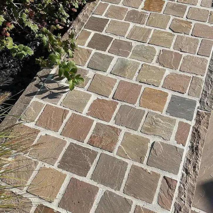 Kandla Ocre Multicolor 14x14x5/7 cm gekapt, Tuin en Terras, Tegels en Klinkers, Nieuw, Klinkers, Natuursteen, Ophalen