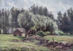 Johan Hendrik Doeleman (1848-1913) -  Bosgezicht met schuur, Ophalen of Verzenden