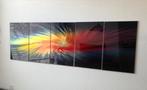kleurrijke kunst voor boven de bank (5 panelen), Ophalen of Verzenden