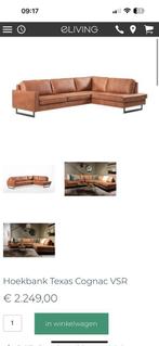 ZGAN Industriële Cognac Hoekbank Texas - 290 x 220, Modern industrieel hoekbank cognac microleer, 250 tot 300 cm, -, -