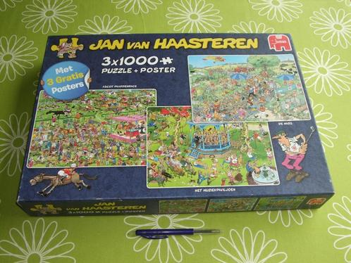 Jan van Haasteren 3x 1000 puzzels + posters, Hobby en Vrije tijd, Denksport en Puzzels, Zo goed als nieuw, Legpuzzel, 500 t/m 1500 stukjes