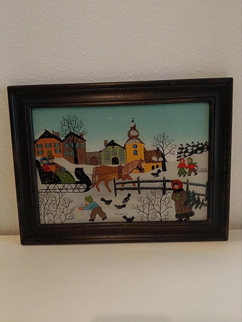 Schilderij Renate Koblinger - Winterlandschap, Antiek en Kunst, Ophalen of Verzenden