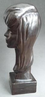 Om 1925 - 1950 Art Deco Keramiek Buste Beeld Meisje Dame, Antiek en Kunst, Antiek | Keramiek en Aardewerk, Ophalen of Verzenden