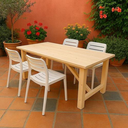 Tuintafel van steigerhout 200cm incl nano-coating, Tuin en Terras, Tuintafels, Nieuw, Rechthoekig, Hout, Ophalen of Verzenden