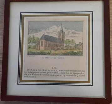 A. Rademaker De Kerk van Kastricum gekleurde ets ongev. 1770 beschikbaar voor biedingen