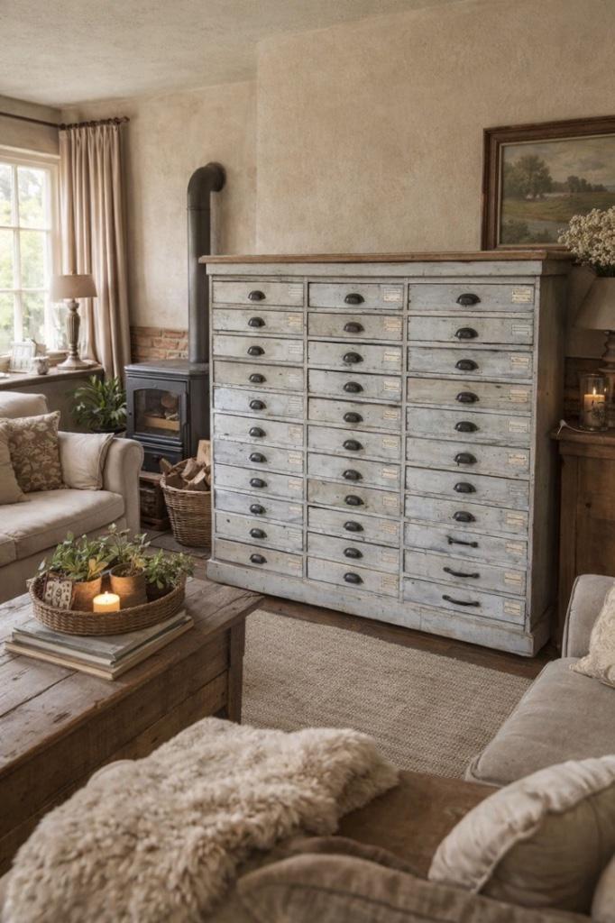 Mooie industriële werkplaats kast met 33 laden, Huis en Inrichting, Woonaccessoires | Overige, Gebruikt, Ophalen of Verzenden