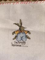 Borduurwerk “Haasje” I’m happy because…., Gebruikt, Handborduren, Overige typen