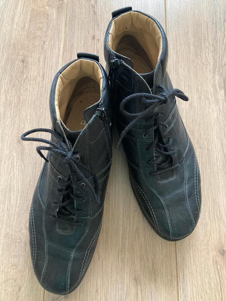 Zwart leren sneakers/enkellaarsjes - Durea, Kleding | Dames, Schoenen, Gedragen, Sneakers of Gympen, Zwart, Ophalen of Verzenden