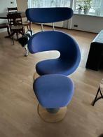 Varier Stokke stoel met hocker, Huis en Inrichting, Stoelen, Ophalen, Hout, Gebruikt, Blauw