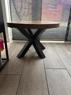 Salon tafeltje +~ 70cm rond eiken met kruispoot, Huis en Inrichting, Tafels | Salontafels, Ophalen, Gebruikt, 50 tot 100 cm, 50 tot 75 cm