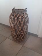 apart rieten groot windlicht - met glazen binnenpot - 50 cm, Ophalen, Zo goed als nieuw