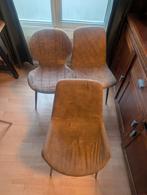 3 Bruine Eettafel Stoelen in Goede Staat, Ophalen, Gebruikt, Stof, Modern