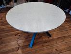Ronde eettafel 120cm lichtgrijs marmer look, Caravans en Kamperen, Ophalen, Zo goed als nieuw
