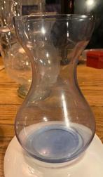 Leerdam Hyacintvaasje, door  en door blauw 15 cm , Vintage, Ophalen of Verzenden