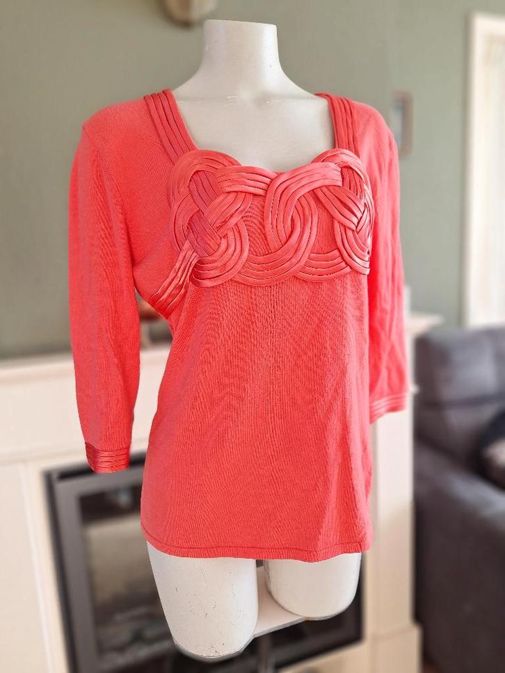 Leo Guy koraal roze rode Leo Guy trui XXL gratis verz, Kleding | Dames, Truien en Vesten, Zo goed als nieuw, Maat 46/48 (XL) of groter