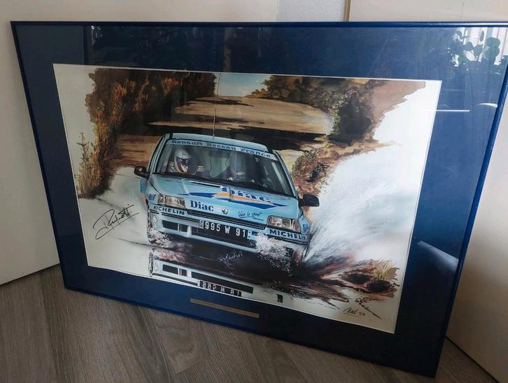 Zeefdruk 18/150 Aad van Koningshoven Renault Clio Williams, Antiek en Kunst, Kunst | Litho's en Zeefdrukken, Ophalen
