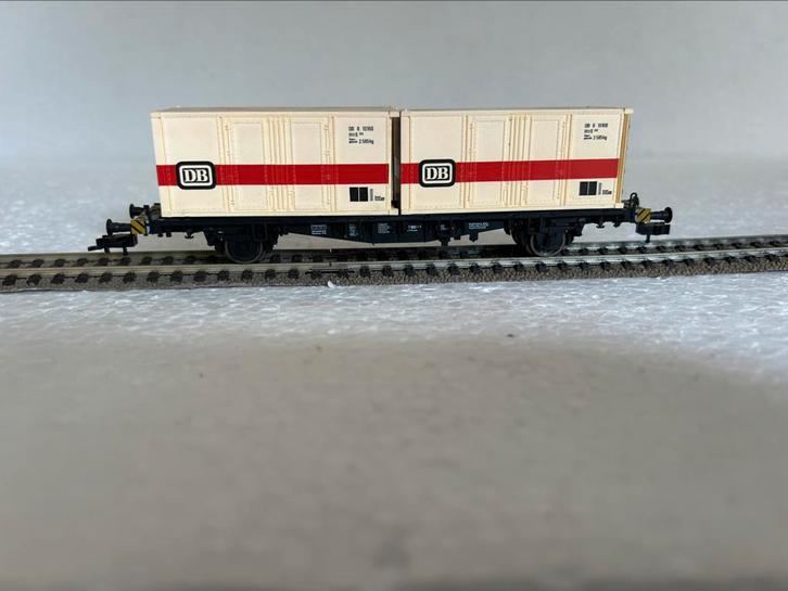 Fleischmann 5232 H0 Containerwagon 'Fleischmann' van de DB, Hobby en Vrije tijd, Modeltreinen | H0, Zo goed als nieuw, Wagon, Gelijkstroom