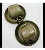 Vintage Denby Camelot Chevron 1961 2x kop en schotel servies, Antiek en Kunst, Antiek | Servies los, Ophalen of Verzenden