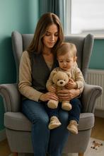 Fauteuil zoals IKEA Strandmon + Hocker – Topkwaliteit!, Ophalen, Zo goed als nieuw, Stof, 75 tot 100 cm