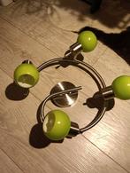 Retro Plafondlamp met groene accenten, Ophalen of Verzenden, Gebruikt, Metaal, Retro