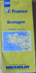 Michelin kaart van Bretagne - nummer 230 - 1:200.000, 1991, Boeken, Reisgidsen, Gelezen, Overige typen, Ophalen of Verzenden, Europa