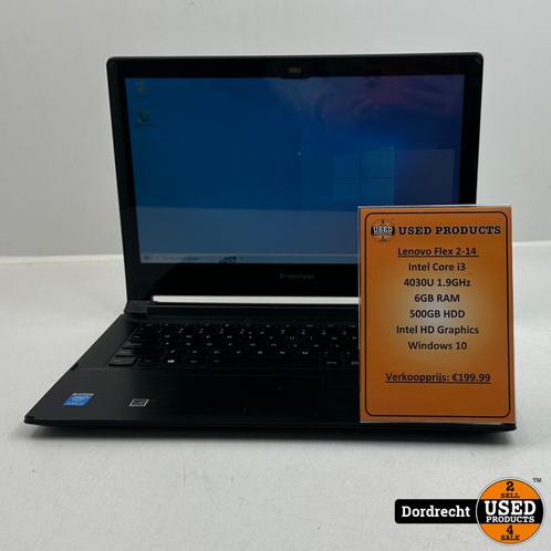 Lenovo Flex 2-14 laptop | Intel Core i3-4030U 6GB RAM 500GB, Computers en Software, Windows Laptops, Zo goed als nieuw