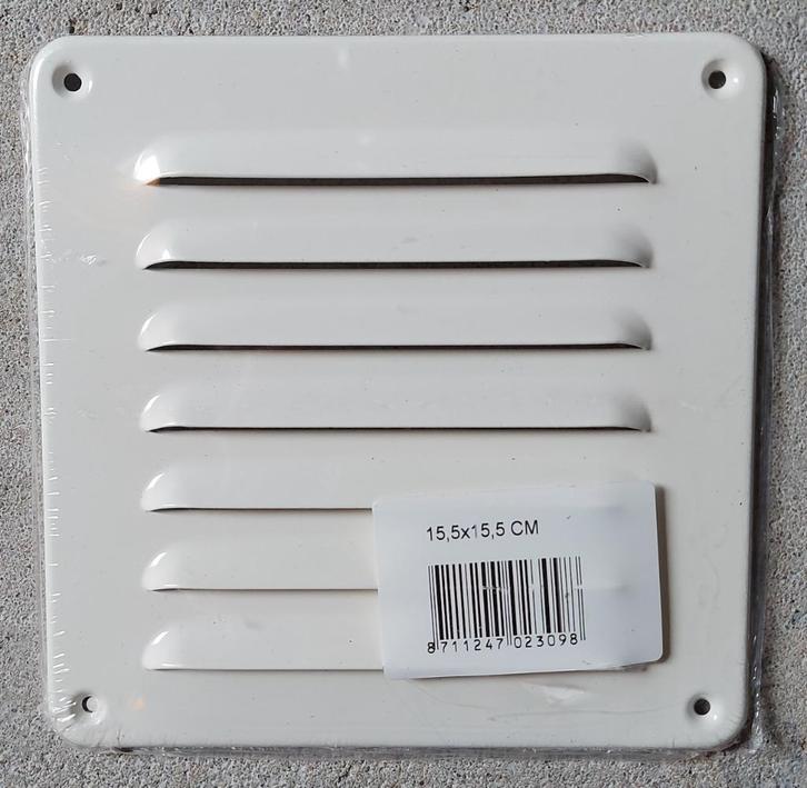 Schoepenrooster opbouw vierkant aluminium wit, Doe-het-zelf en Verbouw, Ventilatie en Afzuiging, Nieuw, Ventilator, Ophalen of Verzenden