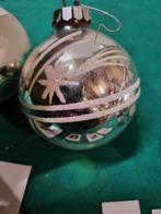 kerstballen bewerkt groot vintage zilver,[a852], Diversen, Kerst, Ophalen of Verzenden