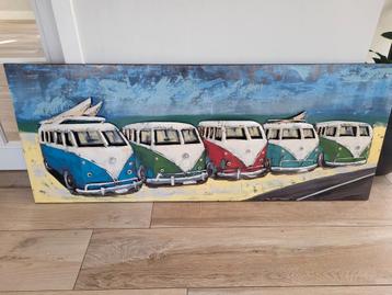 Metalen schilderij volkswagenbusjes beschikbaar voor biedingen