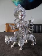 Grote Durga op tijger beeld 53,5 cm hoog en 37 cm lang 8,8KG, Ophalen of Verzenden, Gebruikt, Beeld(je), Hindoeïsme