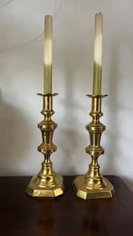Set Zware Vintage Messing kandelaars, Antiek en Kunst, Antiek | Kandelaars, Ophalen of Verzenden, Koper of Brons