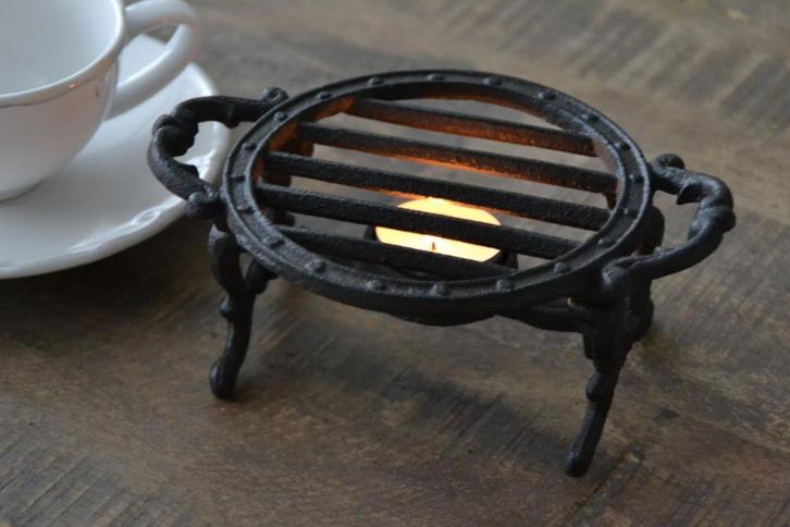 Rechaud warmhouder - enkel rond - gietijzer Landelijk, Antiek en Kunst, Antiek | Keukenbenodigdheden, Ophalen of Verzenden