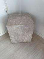 Marmerlook beige bijzettafel, Huis en Inrichting, Tafels | Bijzettafels, Ophalen, Minder dan 55 cm, Vierkant, Zo goed als nieuw