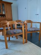 4 licht eiken handgemaakte eetkamer stoelen, Antiek en Kunst, Ophalen