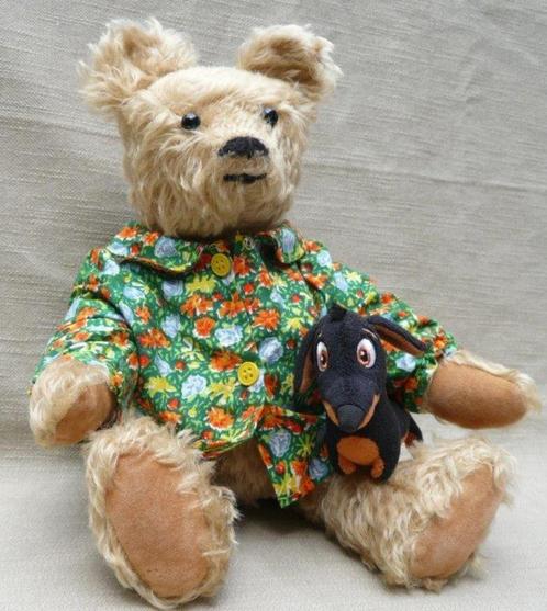 Zelfmaak teddybeertje met vilten teckeltje, Verzamelen, Beren en Cherished Teddies, Gebruikt, Stoffen beer, Overige merken, Ophalen of Verzenden