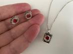 Vintage Petit Point oorbellen & foto medaillon ketting zgan, Sieraden, Tassen en Uiterlijk, Kettingen, Ophalen of Verzenden, Zo goed als nieuw