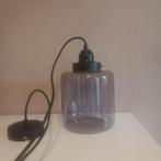 Hanglamp. Industriële look met rookglas, Ophalen of Verzenden, Gebruikt, Glas, Minder dan 50 cm