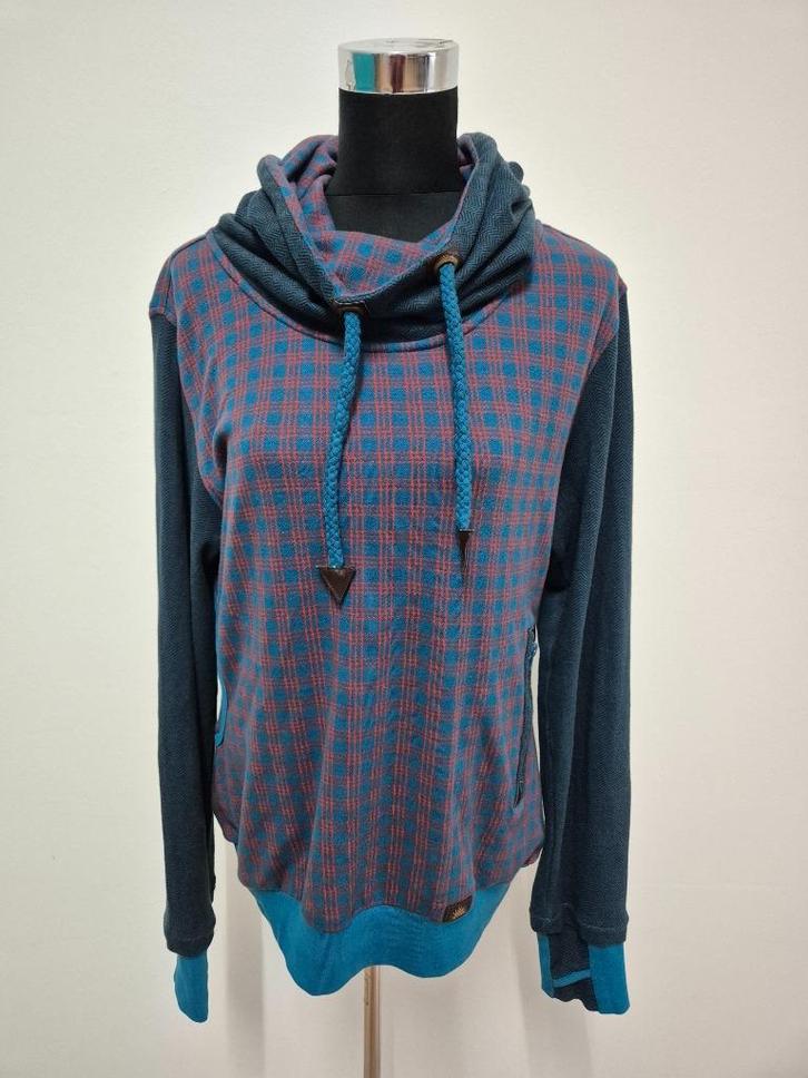 Trui21 - Blauw-oranje Chapati trui maat L (1), Kleding | Dames, Truien en Vesten, Zo goed als nieuw, Maat 38/40 (M), Blauw, Ophalen of Verzenden