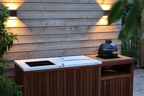 NIEUW: Exclusieve handgemaakte hardhouten buitenkeukens, Tuin en Terras, Buitenkeukens, Nieuw, Houtskool, Vrijstaand, Ophalen of Verzenden