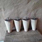 set(4) oud geëmailleerd gietijzer fornuis /badpoten poten, Antiek en Kunst, Ophalen of Verzenden