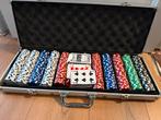 Pokerset met koffer 450 chips, Een of twee spelers, Ophalen of Verzenden, Zo goed als nieuw