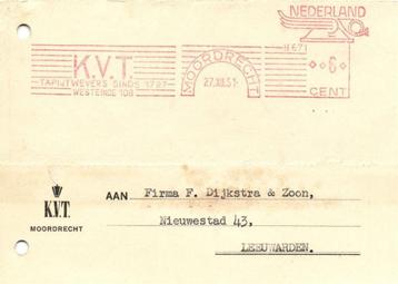 K.V.T. Moordrecht - 12.1951 - briefkaart beschikbaar voor biedingen