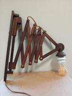 Vintage houten schaarlamp / harmonica lamp., Huis en Inrichting, Ophalen of Verzenden, Zo goed als nieuw