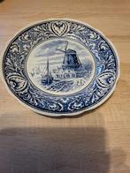 Delfts Blauw Wandtegel - Molen en Zeilschip 26 CM, Ophalen of Verzenden