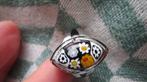 ring, zilver 925 met murano glas millefiori, atelier, 17mm, Sieraden, Tassen en Uiterlijk, Ringen, Verzenden, Zo goed als nieuw